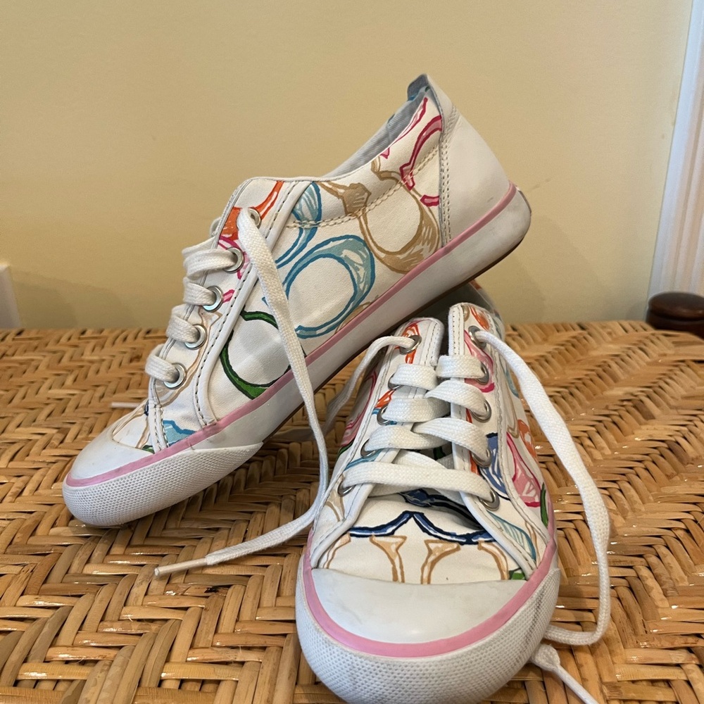 Coach Barrett Signature Multi Colored Sneakers Size 6